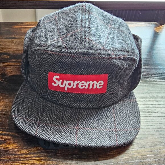 Supreme Wool Snap Up - FW 2011 - Hield Trail Hat - size S/M - Grey and Red Plaid - Picture 1 of 9